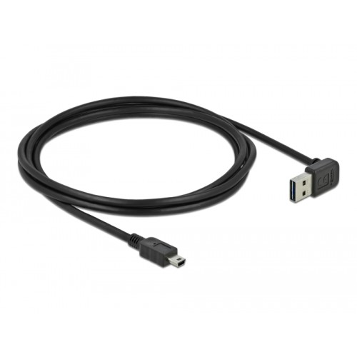 Delock Cable EASY-USB 2.0 Type-A male angled up / down > USB 2.0 Type Mini-B male 2 m