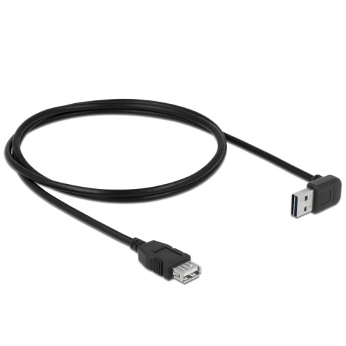 Delock Extension cable EASY-USB 2.0 Type-A male angled up / down > USB 2.0 Type-A female black 1 m