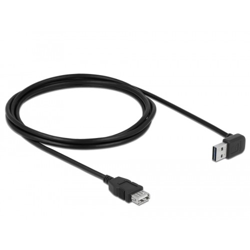 Delock Extension cable EASY-USB 2.0 Type-A male angled up / down > USB 2.0 Type-A female black 2 m