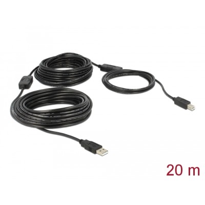 Delock Cable USB 2.0 Type-A male > USB 2.0 Type-B male 20 m