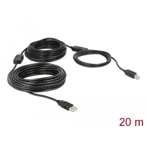 Delock Cable USB 2.0 Type-A male > USB 2.0 Type-B male 20 m