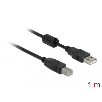 Delock Cable USB 2.0 type A male > USB 2.0 type B male 1 m black