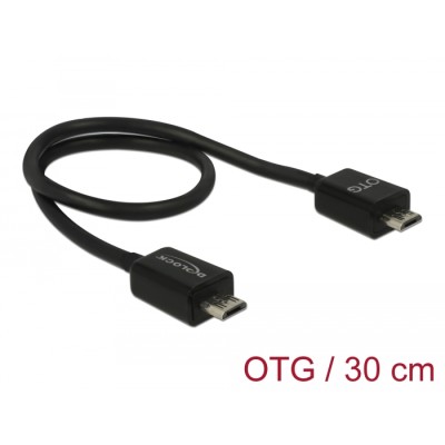 Delock Power Sharing Cable Micro USB-B male > Micro USB-B male OTG
