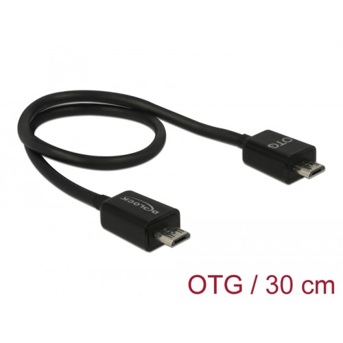 Delock Power Sharing Cable Micro USB-B male > Micro USB-B male OTG
