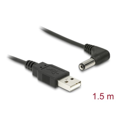 Delock Cable USB Power  DC 5.5 x 2.1 mm Male 90° 1.5 m