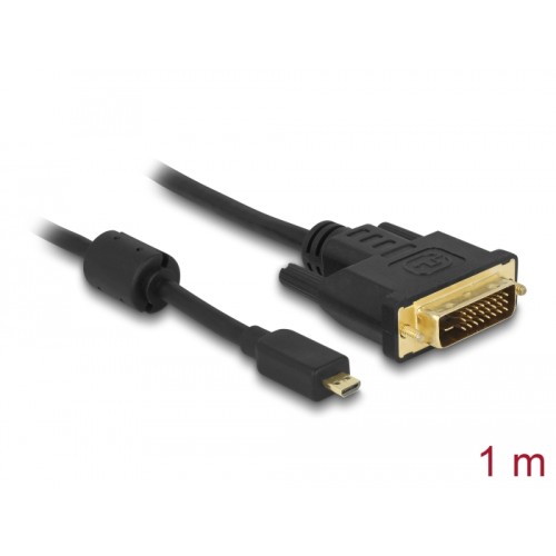 Delock HDMI cable Micro-D male  DVI 24+1 male 1 m