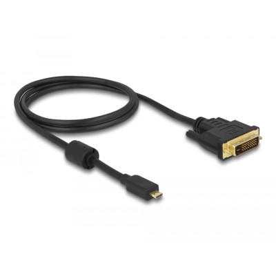 Delock HDMI cable Micro-D male > DVI 24+1 male 1 m 2