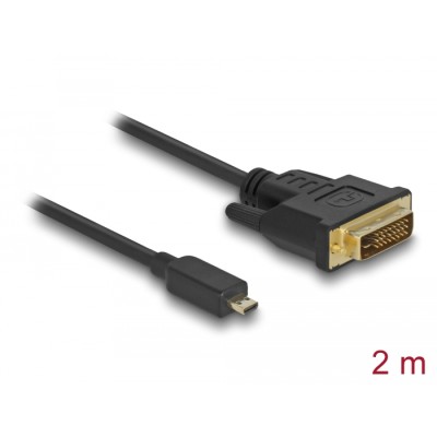 Delock HDMI cable Micro-D male > DVI 24+1 male 2 m