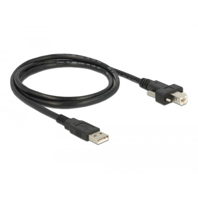 Delock Cable USB 2.0 type A male > USB 2.0 type B male with screws 1 m 2