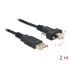 Delock Cable USB 2.0 type A male > USB 2.0 type B male with screws 2 m