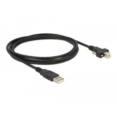 Delock Cable USB 2.0 type A male > USB 2.0 type B male with screws 2 m 2