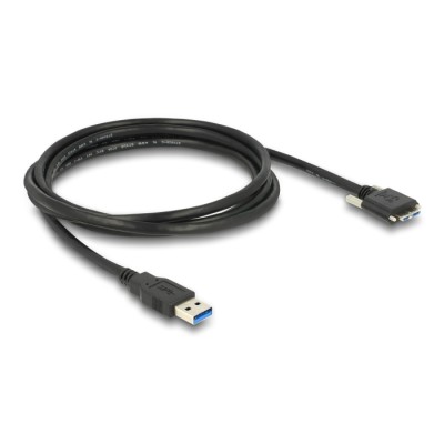 Delock Cable USB 3.0 type A male > USB 3.0 type Micro-B male with screws 2 m 2