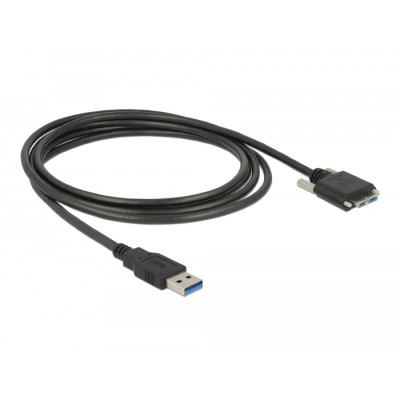Delock Cable USB 3.0 type A male > USB 3.0 type Micro-B male with screws 3 m 2