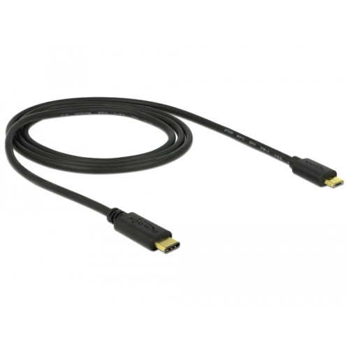 Delock Cable USB Type-C™ 2.0 male > USB 2.0 Type Micro-B male 1.0 m black