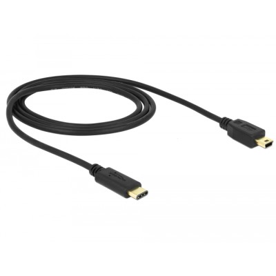 Delock Cable USB Type-C™ 2.0 male > USB 2.0 Type Mini-B male 1.0 m black 2