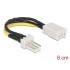 Delock Power Cable 3 pin male  3 pin female (fan) 8 cm – Reduction of rotation speed