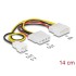 Delock Power Cable 4 pin male > 1 x 4 pin female + 1 x 3 pin male (fan) 14 cm