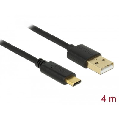 Delock USB 2.0 cable Type-A to Type-C 4 m