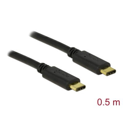 Delock USB 2.0 cable Type-C to Type-C 0.5 m 3 A