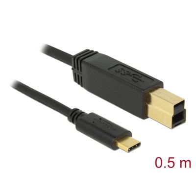 Delock USB 3.1 Gen 2 (10 Gbps) cable Type-C to Type-B 0.5 m