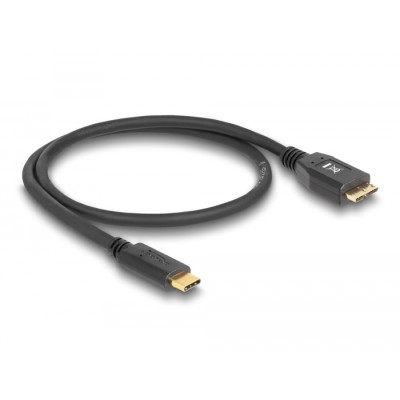 Delock Cable SuperSpeed USB 10 Gbps (USB 3.1, Gen 2) USB Type-C™ male > USB type Micro-B male 0.5 m black 2