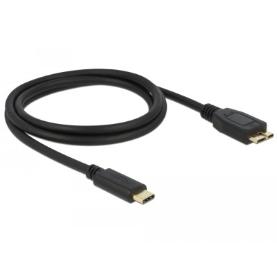 Delock Cable SuperSpeed USB 10 Gbps (USB 3.1, Gen 2) USB Type-C™ male > USB type Micro-B male 1 m black 2