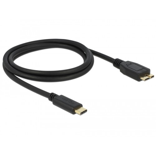 Delock Cable SuperSpeed USB 10 Gbps (USB 3.1, Gen 2) USB Type-C™ male > USB type Micro-B male 1 m black