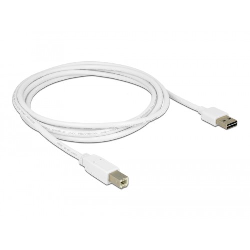 Delock Cable EASY-USB 2.0 Type-A male > USB 2.0 Type-B male 2 m white