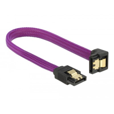 Delock SATA 6 Gb/s Cable straight to downwards angled 20 cm violet 2