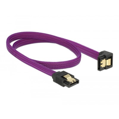 Delock SATA 6 Gb/s Cable straight to downwards angled 50 cm violet 2