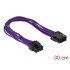 Delock Extension Power cable 8 pin EPS male > 8 pin EPS female textile shielding purple