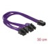 Delock Power Cable PCI Express 6 pin female  2 x 8 pin male textile shielding purple