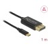 Delock USB cable Type-C to DisplayPort (DP Alt Mode) 4K 60 Hz 1 m coaxial
