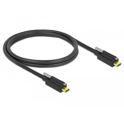 Delock Cable SuperSpeed USB 10 Gbps (USB 3.1 Gen 2) USB Type-C™ male > USB Type-C™ male with screw on top 1 m black 2