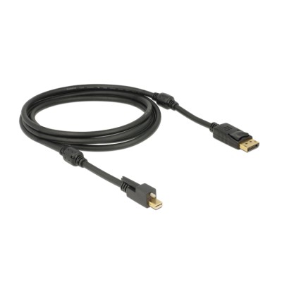 Delock Cable Mini DisplayPort 1.2 male with screw > DisplayPort male 4K 60 Hz 2 m 2