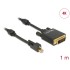 Delock Cable mini DisplayPort 1.2 male with screw  DVI male 4K Active black 1 m