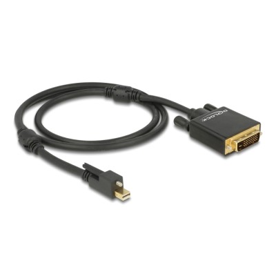 Delock Cable mini DisplayPort 1.2 male with screw > DVI male 4K Active black 1 m 2