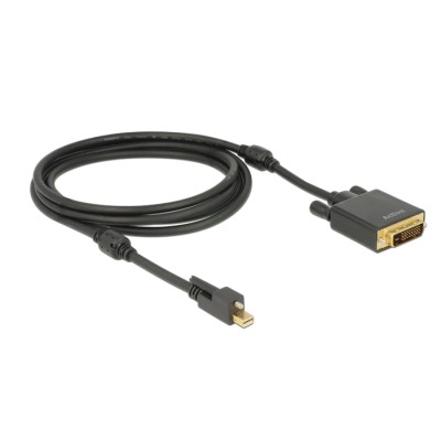 Delock Cable mini DisplayPort 1.2 male with screw > DVI male 4K Active black 2 m 2