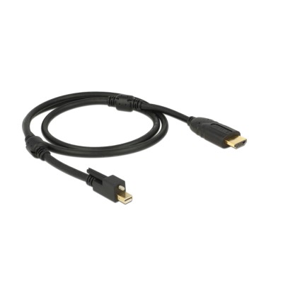 Delock Cable mini DisplayPort 1.2 male with screw > HDMI male 4K Active black 2 m 2