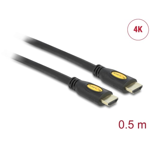 Delock Cable High Speed HDMI with Ethernet - HDMI-A male > HDMI-A male 4K 0.5 m
