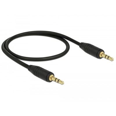 Delock Stereo Jack Cable 3.5 mm 3 pin male  male 0.5 m black 2
