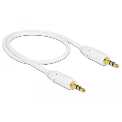 Delock Stereo Jack Cable 3.5 mm 3 pin male  male 0.5 m white 2