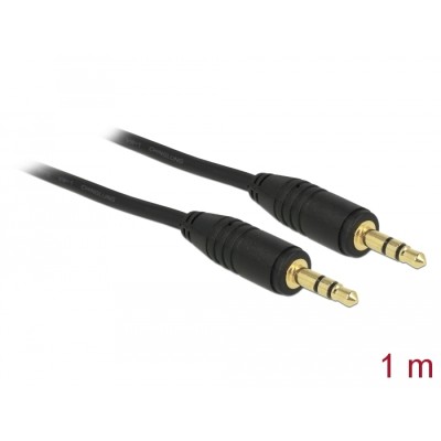 Delock Stereo Jack Cable 3.5 mm 3 pin male  male 1 m black