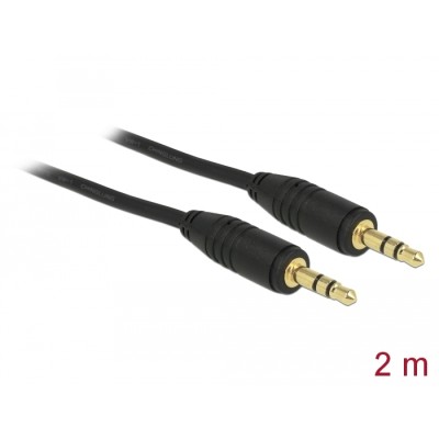 Delock Stereo Jack Cable 3.5 mm 3 pin male  male 2 m black