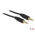 Delock Stereo Jack Cable 3.5 mm 3 pin male > male 2 m black
