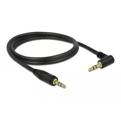 Delock Stereo Jack Cable 3.5 mm 3 pin male  male angled 1 m black 2