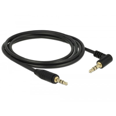 Delock Stereo Jack Cable 3.5 mm 3 pin male  male angled 2 m black 2