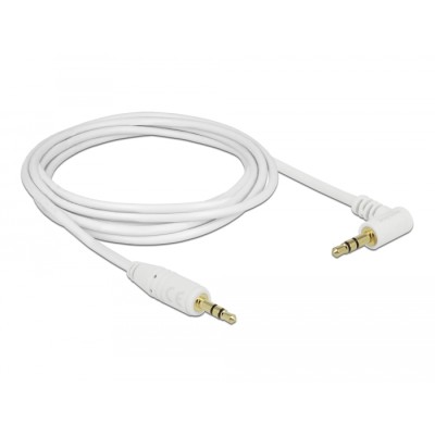 Delock Stereo Jack Cable 3.5 mm 3 pin male  male angled 2 m white 2