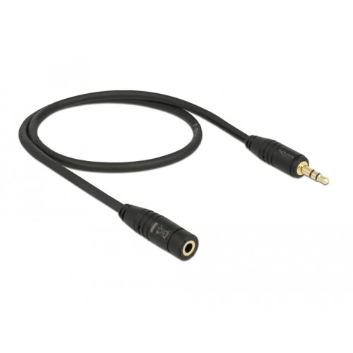Delock Stereo Jack Extension Cable 3.5 mm 3 pin male  female 0.5 m black