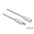 Delock Stereo Jack Extension Cable 3.5 mm 3 pin male > female 0.5 m white